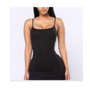 Black stretch cami dress (short)